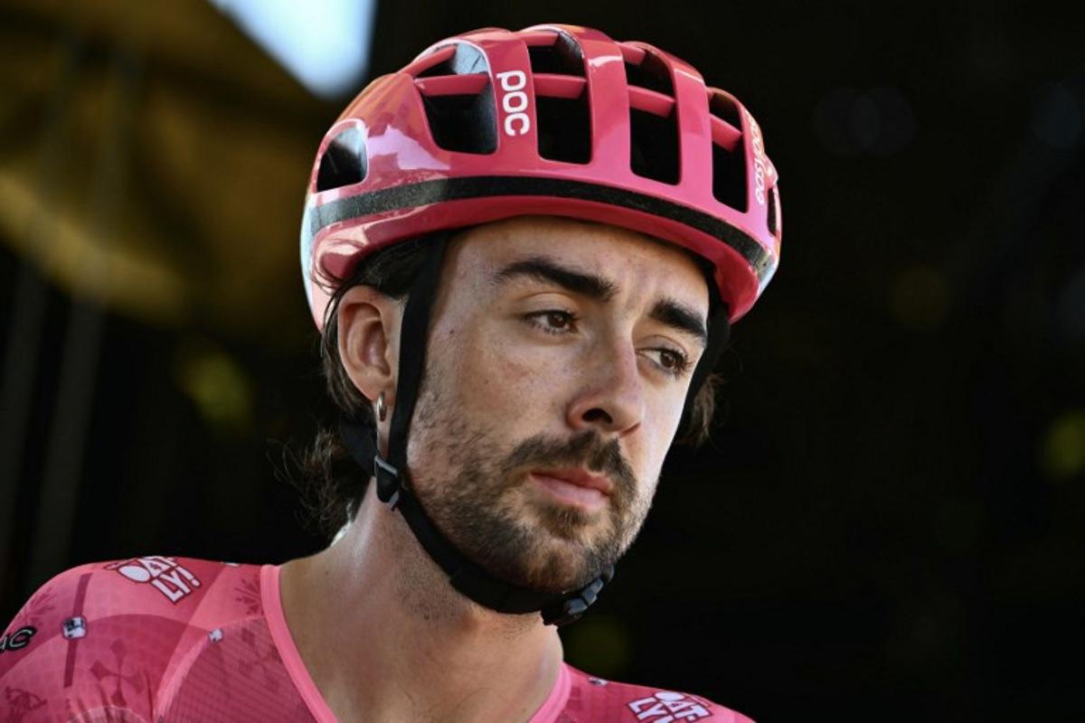 EF Education - EasyPost team's Irish rider Ben Healy awaits the start of the 16th stage of the 112th edition of the Tour de France cycling race, 171.5 km between Montpellier and Mont Ventoux, southern France, on July 22, 2025. Marco BERTORELLO / AFP