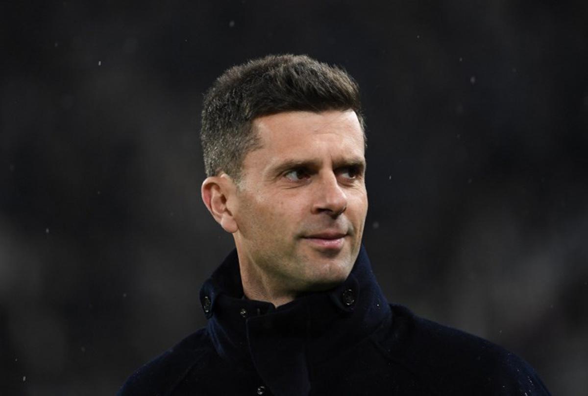 Juventus' Italian head coach Thiago Motta looks on prior to the Italian Serie A first division football match between Juventus and Atalanta at the Allianz stadium in Turin, northern Italy, on March 9, 2025. Isabella BONOTTO / AFP