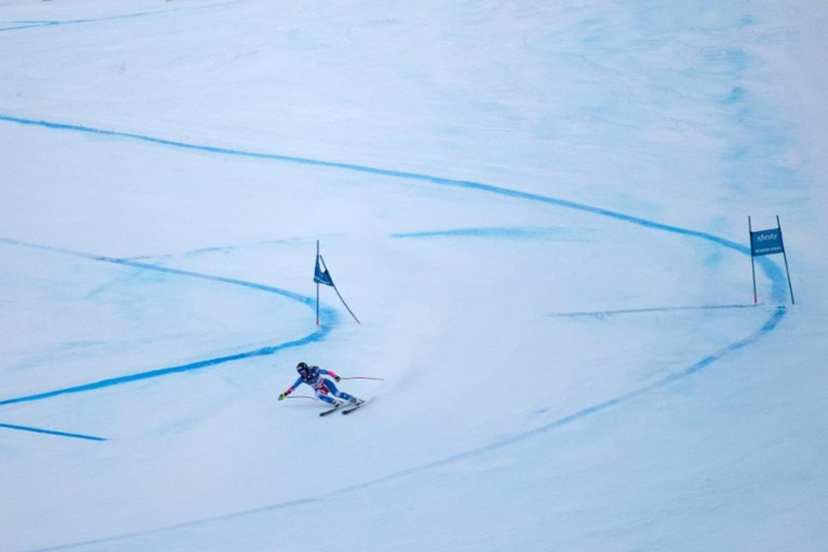 Laura Gauche of France races during the in the Audi FIS Alpine Ski World Cup Women's Super G race in Beaver Creek, Colorado, on December 15, 2024. Jason Connolly / AFP