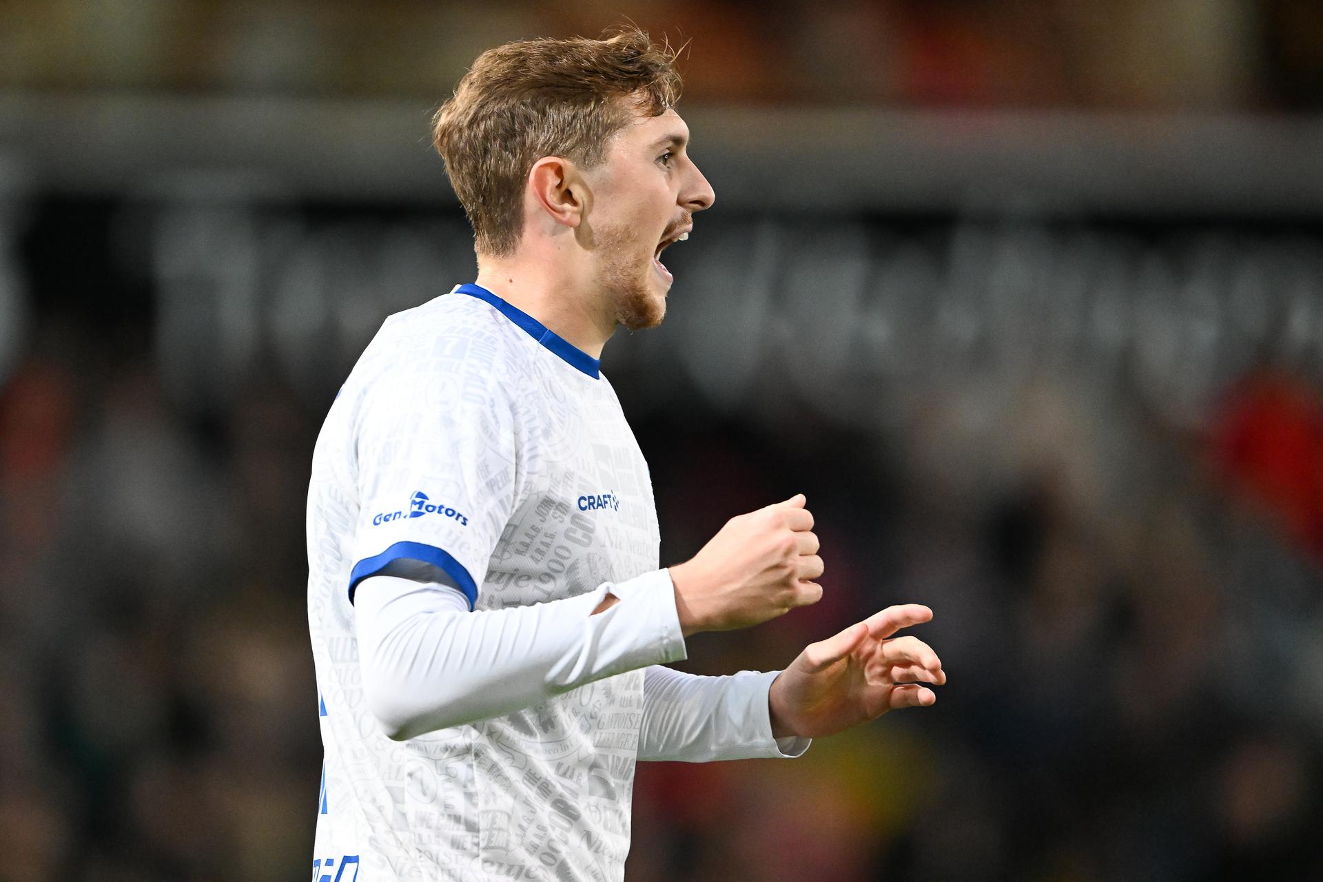 Gent's Max Dean reacts during a soccer match between SV Zulte Waregem and Kaa Gent, Saturday 10 October 2026 in Waregem, on day 8 of the 2026-2027 'Jupiler Pro League' first division of the Belgian championship, in Waregem. BELGA PHOTO JILL DELSAUX