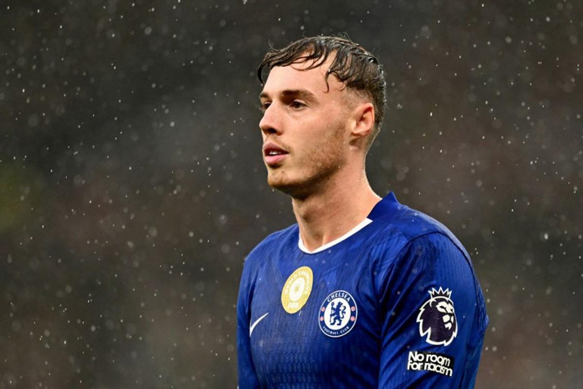 Chelsea's English midfielder #10 Cole Palmer looks on during the English Premier League football match between Manchester United and Chelsea at Old Trafford in Manchester, north west England, on September 20, 2025. Oli SCARFF / AFP