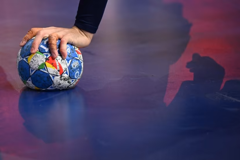 France's centre back #05 Nedim Remili holds the ball during the Men's EURO 2024 EHF Handball European Championship final match between France and Denmark in Cologne, western Germany on January 28, 2024. Kirill KUDRYAVTSEV / AFP