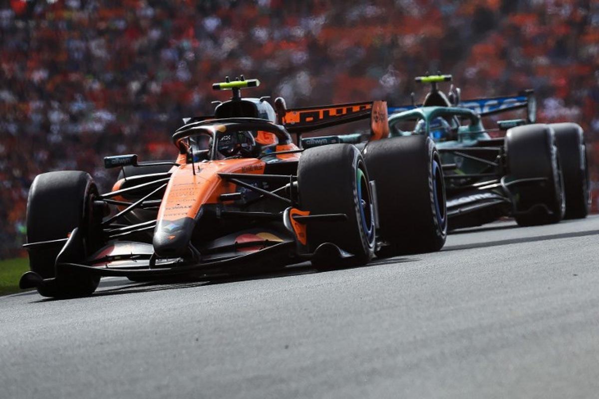 McLaren's British driver Lando Norris drives during the Formula One Dutch Grand Prix at The Circuit Zandvoort, western Netherlands, on August 23, 2026. SIMON WOHLFAHRT / AFP