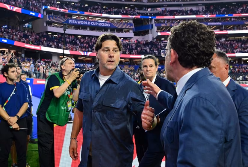 US Argentine head coach Mauricio Pochettino gestures after winning the 2026 World Cup Group D football match between USA and Paraguay at the Los Angeles Stadium in Inglewood on June 12, 2026. Frederic J. BROWN / AFP