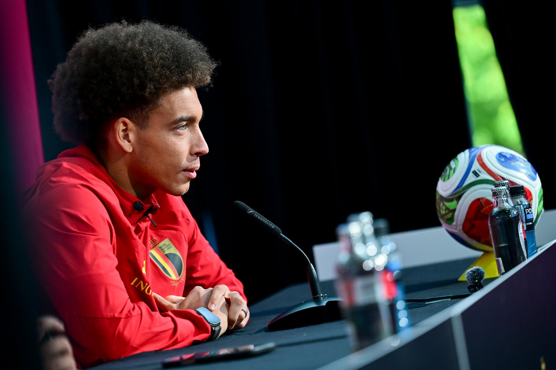 Belgium's Axel Witsel pictured during a press conference of Belgian national soccer team Red Devils in their base camp, home of the Seattle Sounders, Renton, Seattle, USA, on Friday 12 June 2026. The Red Devils prepare for the 2026 FIFA World Cup. BELGA PHOTO DIRK WAEM