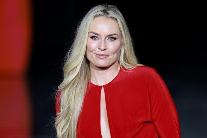 US athlete Lindsey Vonn presents a creation by l'Oreal Paris for the Women's Spring/Summer 2027 collection fashion show as part of the Paris Fashion Week, in Paris on September 28, 2026. Kenzo TRIBOUILLARD / AFP