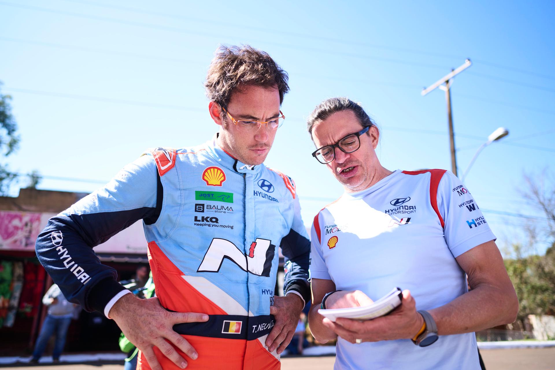 ATTENTION EDITORS - HAND OUT PICTURES - EDITORIAL USE ONLY - MANDATORY CREDIT 'FABIEN DUFOUR/ HYUNDAI MOTORSPORT GMBH' This handout picture, distributed by Eric Dupain, shows Thierry Neuville during the shakedown of the Paraguay Rally, stage 10 of the 2025 FIA World Rally Championship, in Encarnacion, Paraguay, on Thursday 28 August 2025. BELGA PHOTO HANDOUT FABIEN DUFOUR/ HYUNDAI MOTORSPORT GMBH *** Belga and Belga Editorial Board decline all responsibility regarding the content of this picture. ***