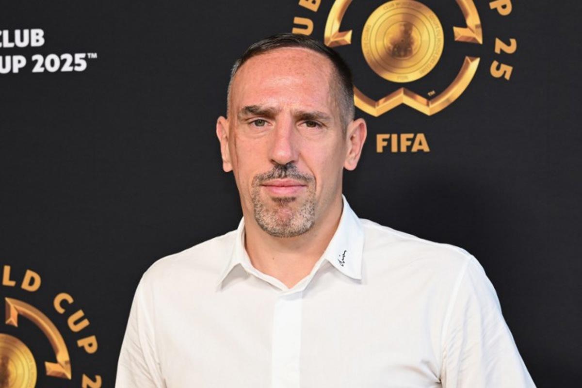 French former football player Franck Ribery poses on the Golden Carpet upon arrival for the FIFA Club World Cup 2025 final football match between England's Chelsea and France's Paris Saint-Germain at the MetLife Stadium in East Rutherford, New Jersey on July 13, 2025. ANGELA WEISS / AFP