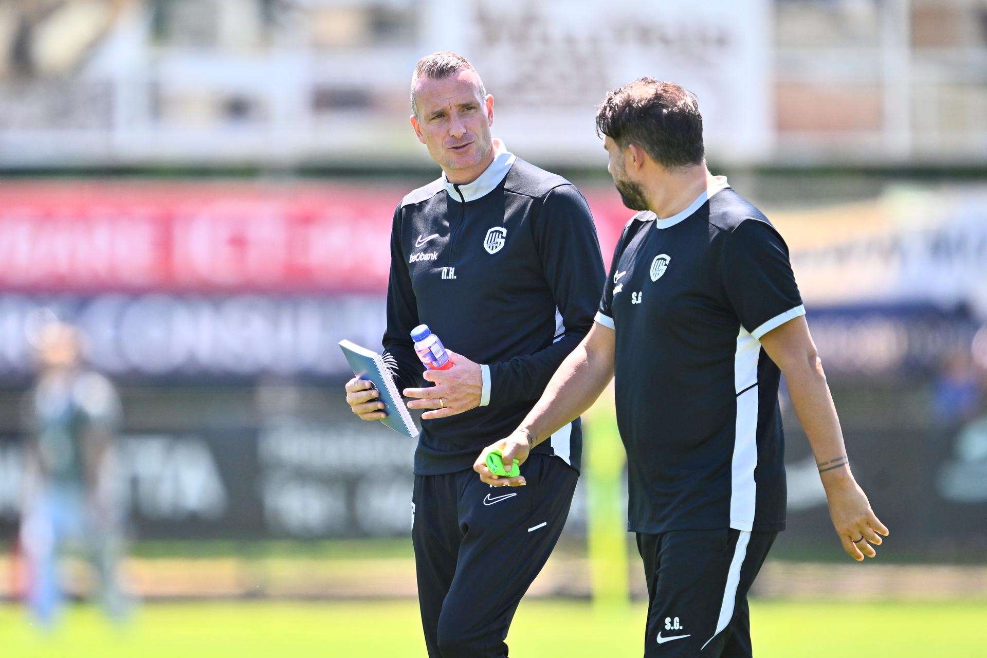 Genk's head coach Nicky Hayen pictured during a friendly soccer game between Racing Genk vs Eendracht Termien, on Saturday 04 July 2026 in Leuven, in preparation of the upcoming 2026-2027 Belgian first division soccer season. BELGA PHOTO JOHAN EYCKENS