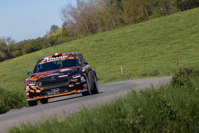 ATTENTION EDITORS - HAND OUT PICTURES - EDITORIAL USE ONLY - MANDATORY CREDIT: BELGIAN RALLY CHAMPIONSHIP - Hand out picture released on Saturday 25 April 2026 by Eric Dupain shows the car of Maxime Potty and Herman Renaud in action during the Rally of Wallonia rally race, part of the BRC Belgian Rally Championship, on Saturday 25 April 2026, in Namur. *** Belga and Belga Editorial Board decline all responsibility regarding the content of this picture. *** PHOTO HAND OUT BRC