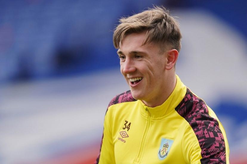 Burnley's Irish defender Jimmy Dunne gestures as he warms up ahead of the English Premier League football match between Crystal Palace and Burnley at Selhurst Park in south London on February 13, 2021. John Walton / POOL / AFP