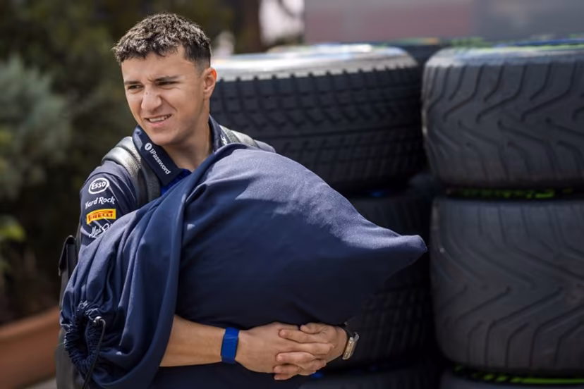 Red Bull Racing's French driver Isaac Hadjar walks in the paddock ahead of the Formula One Hungarian Grand Prix at the Hungaroring circuit in Mogyorod near Budapest, Hungary, on July 23, 2026. Andrej ISAKOVIC / AFP
