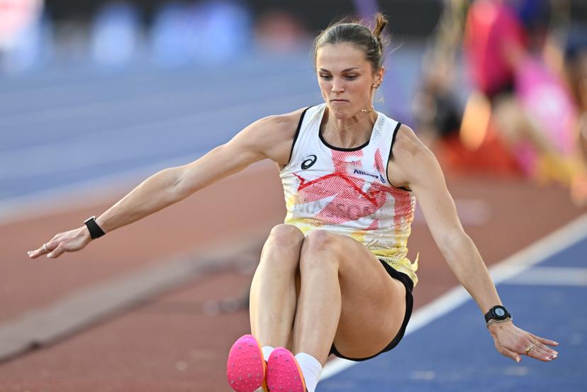 Belgian Ilona Masson pictured during the women's triple jump event on the fourth day of the European Athletics Championships (August 10-18) in Birmingham, United Kingdom, on Thursday 13 August 2026. BELGA PHOTO ERIC LALMAND