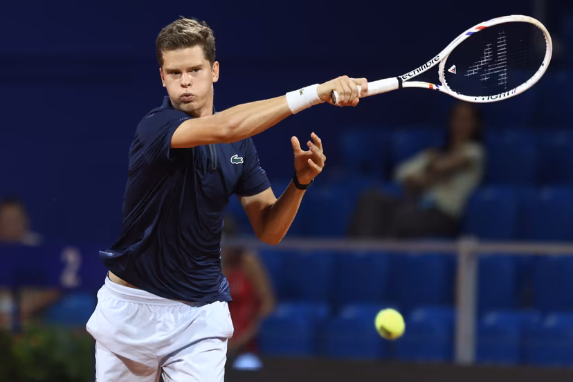 Alexander Blockx of Belgium competes during the first round match against Titouan Droguet of France at the ATP Croatia Open Umag at Stadium "Goran Ivanisevic" on July 14, 2026. in Umag, Croatia. Photo: Srecko Niketic/PIXSELL BELGIUM ONLY