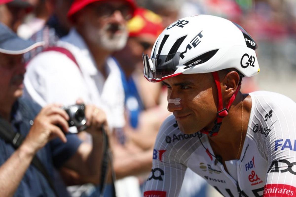 UAE Team Emirates - XRG Ecuadorian rider Jhonatan Narvaez looks on prior the 17th stage of the Giro d'Italia 2026 - Tour of Italy cycling race between Cassano d'Adda and Andalo, Italy, on May 27, 2026. Luca Bettini / AFP
