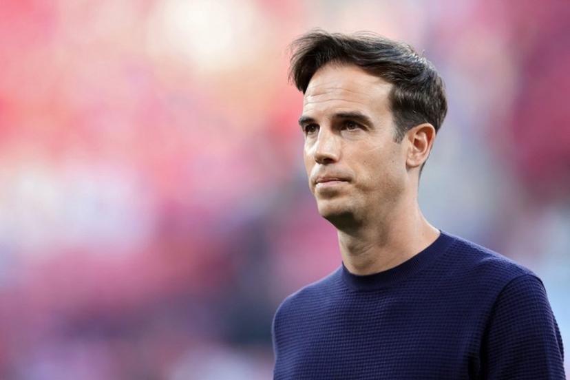 Rayo Vallecano's Spanish coach Inigo Perez looks on prior to the start of the UEFA Conference League final football match between Crystal Palace FC and Rayo Vallecano de Madrid in Leipzig, eastern Germany, on May 27, 2026. Ronny HARTMANN / AFP