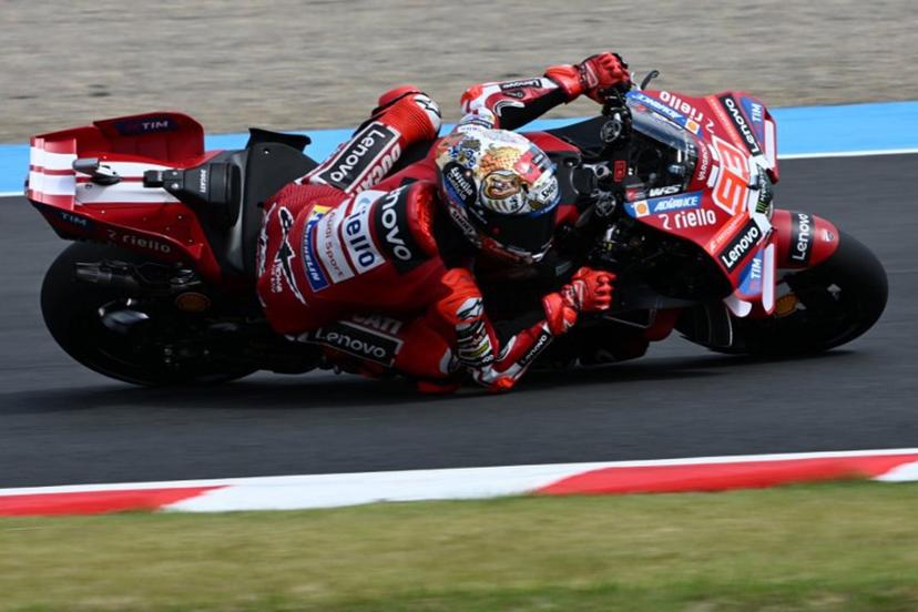 Ducati Lenovo Team rider Marc Marquez of Spain rides his motorcycle during the Japanese Grand Prix at the Mobility Resort Motegi in Motegi, Tochigi prefecture on October 3, 2026 Toshifumi KITAMURA / AFP